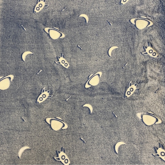 Blue Planet Glow in the Dark Flannel Throw Blanket - Picture 4 of 5